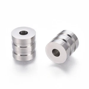 Cuentas espaciadoras de ranura de columna 10 un. cuentas sueltas de acero inoxidable 10 mm para pulseras - Imagen 1 de 2