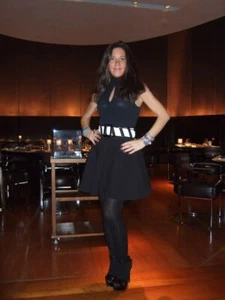 Catherine Malandrino Women's WHT Leather BLK Suede Patent Leather Buckle Belt XS - Picture 1 of 7