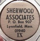 Nickel en bois vintage Sherwood Associates Lynnfield, MA - jeton Massachusetts