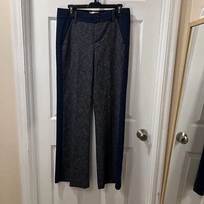 Pantalón Pantalón ANTHROPOLOGIE Elevenses The Brighton Manchado Colorblock Tweed Talla 8 Foto 1 de 4