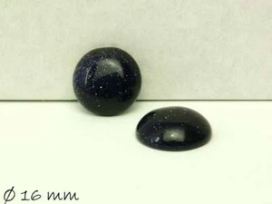 2 Stk. violetter Goldfluss Cabochons zum Einkleben in Fassungen, Ø 16 mm  - Bild 1 von 1