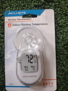 AcuRite Window Thermometer Reversible Suction Cup Indoor Outdoor Temperature - Picture 1 of 2