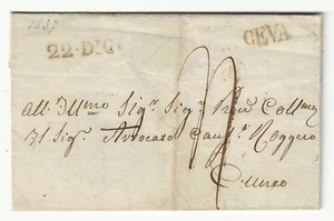 Sardegna - Prefilatelica per Cuneo del 1837 con bollo nero di Ceva - Picture 1 of 2
