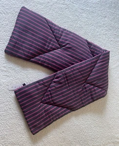 MAEVE by ANTHROPOLOGIE Pink and Black Striped Quilted Puffer Scarf NWT - Picture 1 of 10