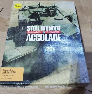  Steel Thunder Commodore 64 Software C64 C128 1988 Accolade Tank Simulator  - Image 1 of 2