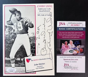 Johnny Unitas Signed B&W Print JSA (Personal.) AUTO HOF '79 Baltimore Colts NFL! - Picture 1 of 4