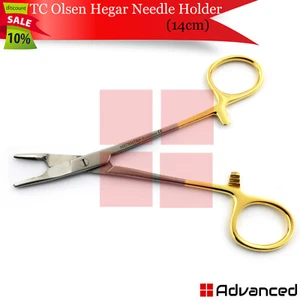 Surgical Suture Forceps Serrated TC Olsen-Hegar Needle Holder Driver 14cm Dental - Picture 1 of 3