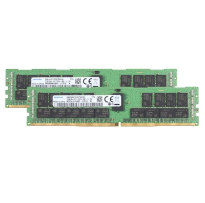 Samsung 2x 32G 2RX4 DDR4 RAM PC4-2666V Only Server ECC Memory M393A4K40BB2-CTD7Q - Image 1 of 4