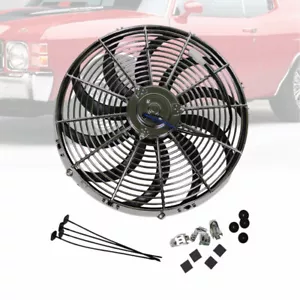 3000 CFM 16 Inch Curved Blade Electric Radiator Cooling Fan Chrome Universal - Bild 1 von 5