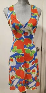 Lilly Pulitzer Vintage 1960s Rare Nightgown Dress Apples Ladybugs Size Small/34 - Picture 1 of 5
