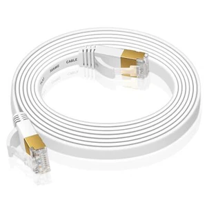 8m CAT 7 Netzwerkkabel Patchkabel Flachkabel RJ45 PC LAN Kabel Ethernet Flach - Bild 1 von 7