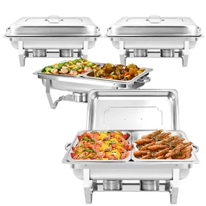 9QT 4 PACK Chafing Dish Set Rectangular Chafing Dish Buffet Set, for Gatherings - Picture 1 of 7