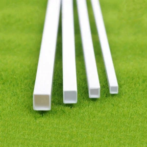 ABS Plastic Tube Square Bar 3/4/5/6mm x 250mm White For Art Craft DIY  - Picture 1 of 3