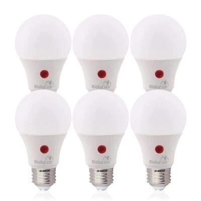 Bioluz LED 6 PACK Dusk to Dawn A19 Bulb Photocell Photosensor Auto On/Off, 9W... - Image 1 of 4