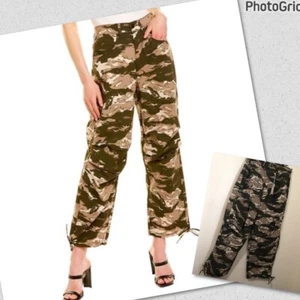Good American Womens 10/30 Forest Camo Pants Pockets Drawstrings NWT - Picture 1 of 13
