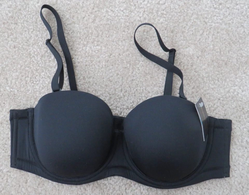 Wacoal Red Carpet Full Busted Underwire Bra Black Strapless 40c 854119