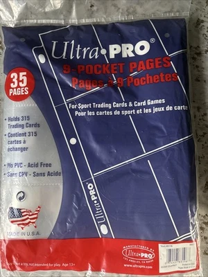 Ultra PRO 35Ct 9 Páginas de Bolsillo Deportes Tarjetas Coleccionables y Juegos de Cartas Sostienen 315 SELLADOS Foto 1 de 2