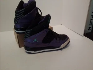 Nike Air Jordan Size 5y Black / Purple / Teal High Top - Picture 1 of 5