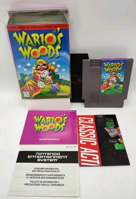 Wario's Woods (NES, 1994) *CIB + Case Protector* VGC* Cleaned & Tested! VINTAGE! - Image 1 of 4