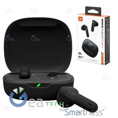 JBL Wave Flex 2 Auriculares IP54 en el Oido Bluetooth+Mic Voz Consciente Negro - Imagen 1 de 3