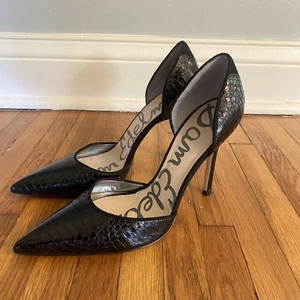 Zapatos de salón Sam Edelman Delilah para mujer talla 9 serpiente en relieve D'Orsay en punta - Imagen 1 de 11