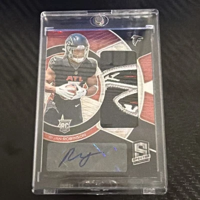 2023 Panini Spectra Bijan Robinson Prizm RPA 4/10 No. RAD-BRO LOGO PATCH - Image 1 of 4