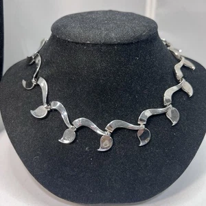 Vintage Sperry Silberfarben Choker Halsband Halskette - Bild 1 von 4