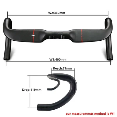  Carbon Fiber Gravel Road Bike Handlebar 31.8mm Internal Routing UD Matte   - Image 1 of 4