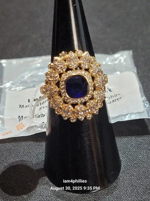 Bomb Party Sept 25 RG76487- Let the Sky Speak, Sz 6 Lab Created Sapphire Quartz - Image 1 of 4