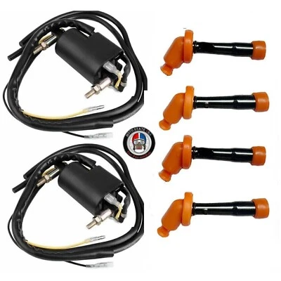 2x Ignition Coils & Caps For Suzuki Katana 600 750 1100 GSX600 GSX750 FT GSX1100 - Image 1 of 4