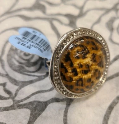Brighton Trinity Leopard  Ring Size 7  Swarovski Crystals J60733  NWT $62 - Image 1 of 4