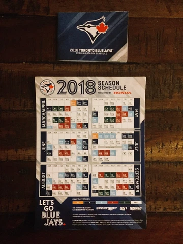 SGA 2018 Toronto Blue Jays Pocket and Magnet Schedule Lot Cover