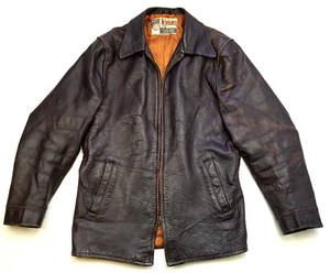 MONARCH Carcoat Vintage US Horsehide Aero Leather Jacket Brown 46 S - Picture 1 of 5