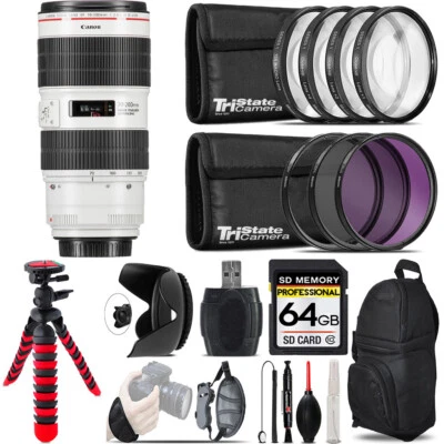 Canon EF 70-200mm IS III USM Lens + Macro Filter Kit & More - 64GB Accessory Kit - Image 1 of 4