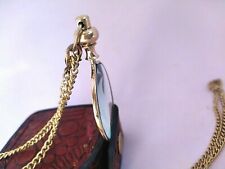 Antique/Vintage Style 3" Brass Necklace&Glass Magnifying Lens Pendant Magnifier
