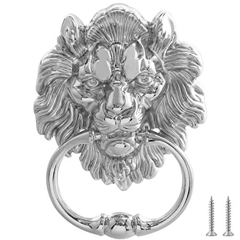 MOLIGOU Lion Head Door Knocker 6 Inch Front Door Knocker Lion Door Ring Pull Cover