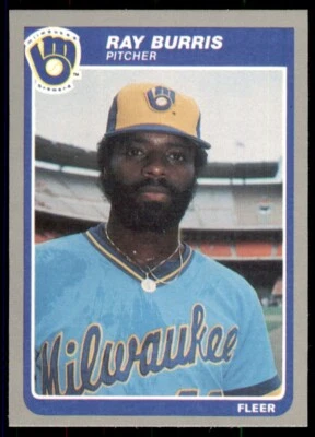 1985 Fleer Update Ray Burris . Milwaukee Brewers #U-15 - Image 1 of 2
