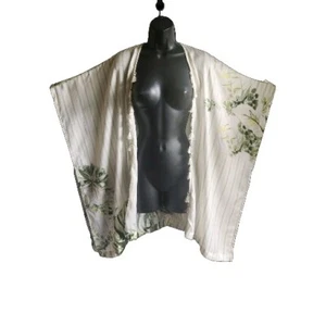 CHICO'S Parrot Print Tropical Bahama Tassel Kimon Duster Beach Cover Sz S/M- NEW - Picture 1 of 15