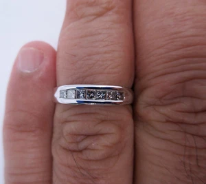 14K White Gold Diamond Wedding Band Diamond=3/4 Carat F-SI1 Value=$3,950 - Picture 1 of 10
