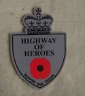 Autocollant Canada Highway of Heroes Support Our Troops (gris) (4")