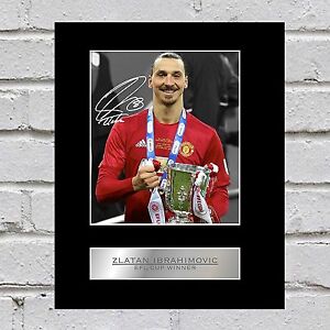 Zlatan Ibrahimovic Signed Mounted Photo Display EFL Cup Winner Manchester United