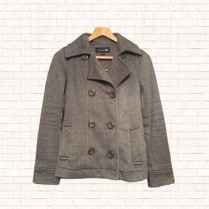 Forever 21 Wool Coat • Double Button Peacoat Dark Gray Juniors Small EUC OBO - Picture 1 of 13
