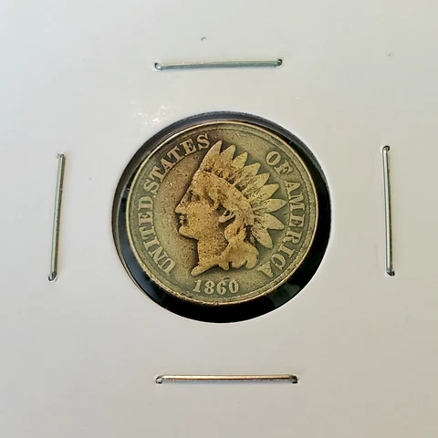 1860 Indian Head Penny, Round Bust, Nice Condition Cover
