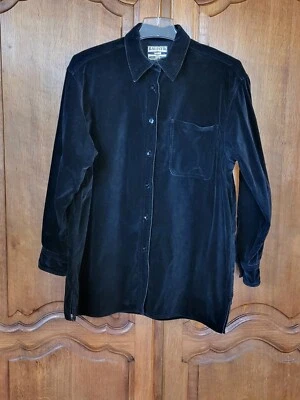 Camisa Balistik Mediana Algodón Terciopelo Negro Abotonada Foto 1 de 4