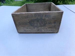 Capewell Horse Nail Co Wooden Box Crate Hartford Conn Dove Tail Vintage - Picture 1 of 7