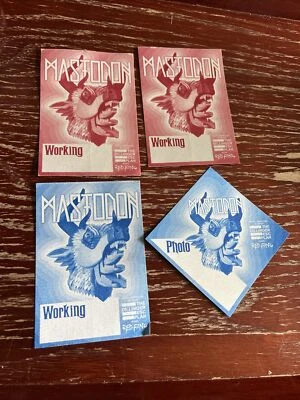 Mastodon -The Dillinger Escape Plan -Red Fang(4 Unused Red + Blue Work Passes) - Image 1 of 4