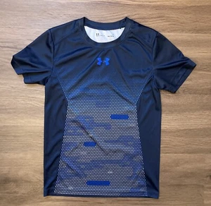 Under Armour Boys Navy Heat Gear Short Sleeve Athletic Shirt 7 - Picture 1 of 3