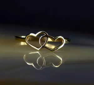 Ring Gold 333 Herz 17,2 mm verschlungen - romantisch modern & zauberhaft 8 k - Bild 1 von 14