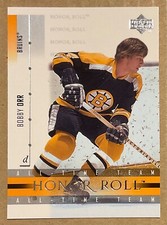 2001-02 BOBBY ORR UPPER DECK HONOR ROLL ALL-TIME TEAM CARD #4 BOSTON BRUINS
