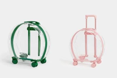 NEW Vetreska Bubble Pet Carrier Transparent Wheels Rolling Ventilation Comfort
